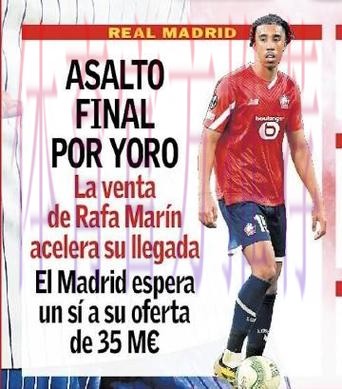 西媒:约罗接近加盟皇马 将支付比6000万低的费用